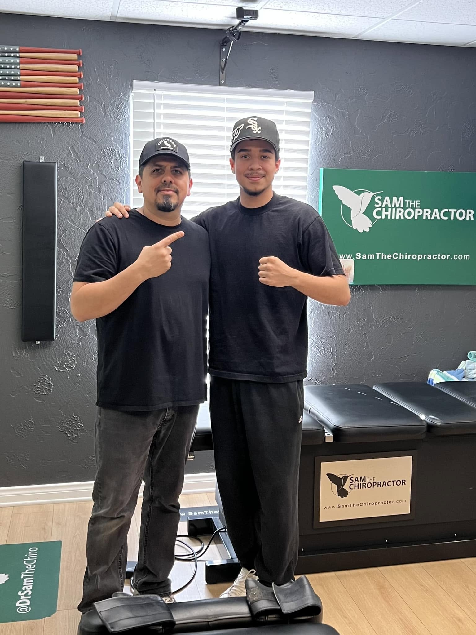 Dr. Sam treating a patient — Temecula chiropractor