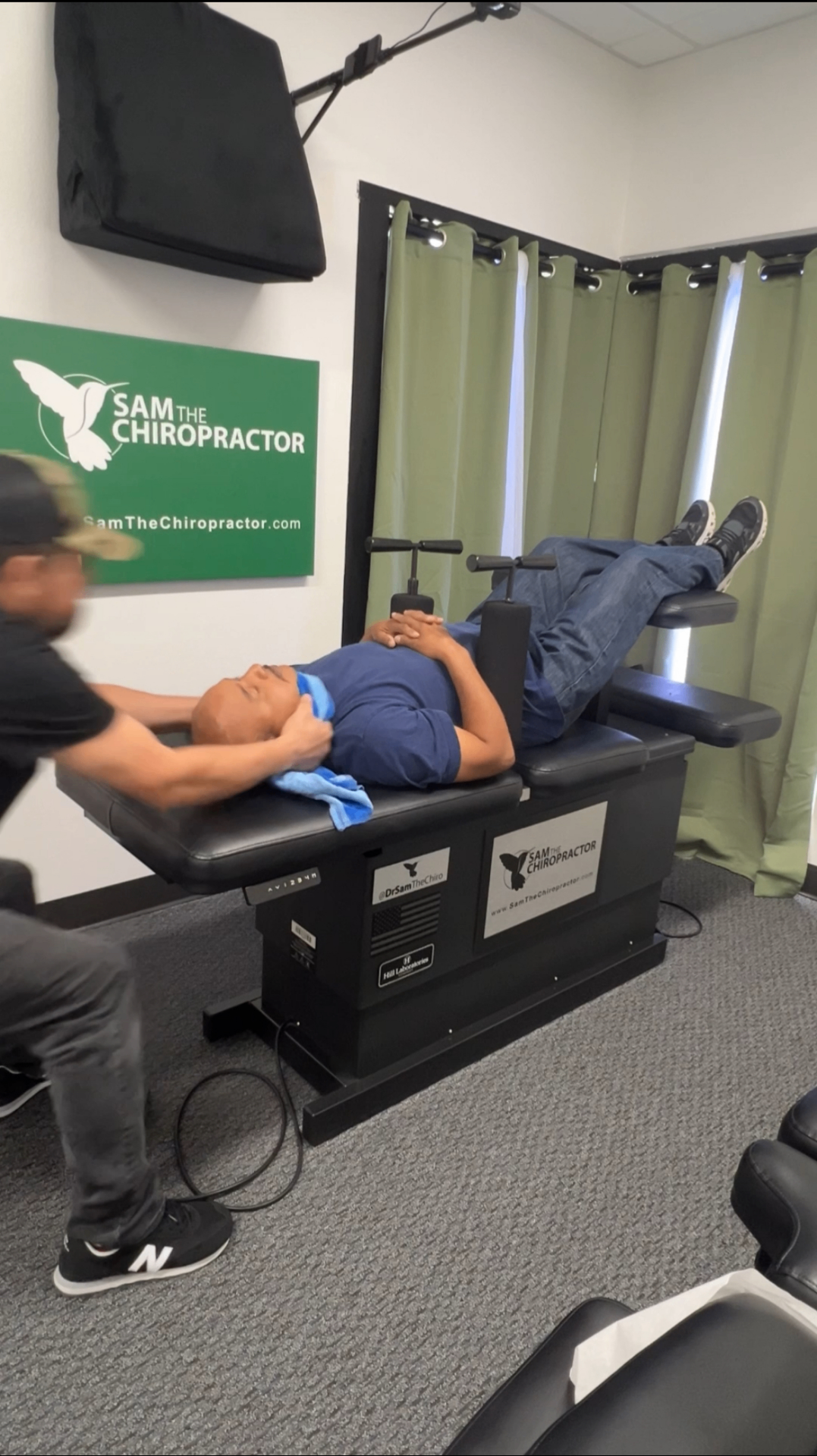 Dr. Sam performing a Ring Dinger® decompression on a patient